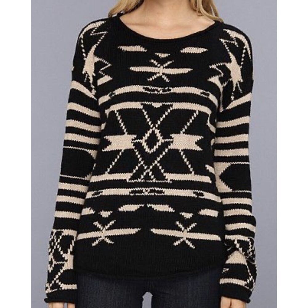 Townsen ANTHROPOLOGIE Aztec CASHMERE WOOL BLEND SWEATER sz XS